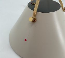 Open Box: Jocelyn Flared Metal Pendant, 9.5&quot; Small - White/Brass