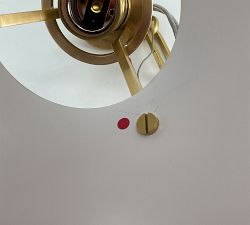Open Box: Jocelyn Flared Metal Pendant, 9.5&quot; Small - White/Brass