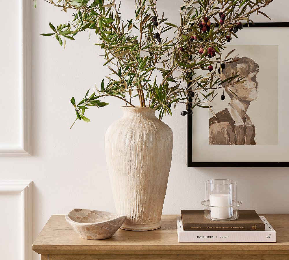 Textured White Vase