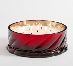 Twisted Glass Candle - Fireside Cinnamon