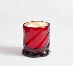 Twisted Glass Candle - Fireside Cinnamon
