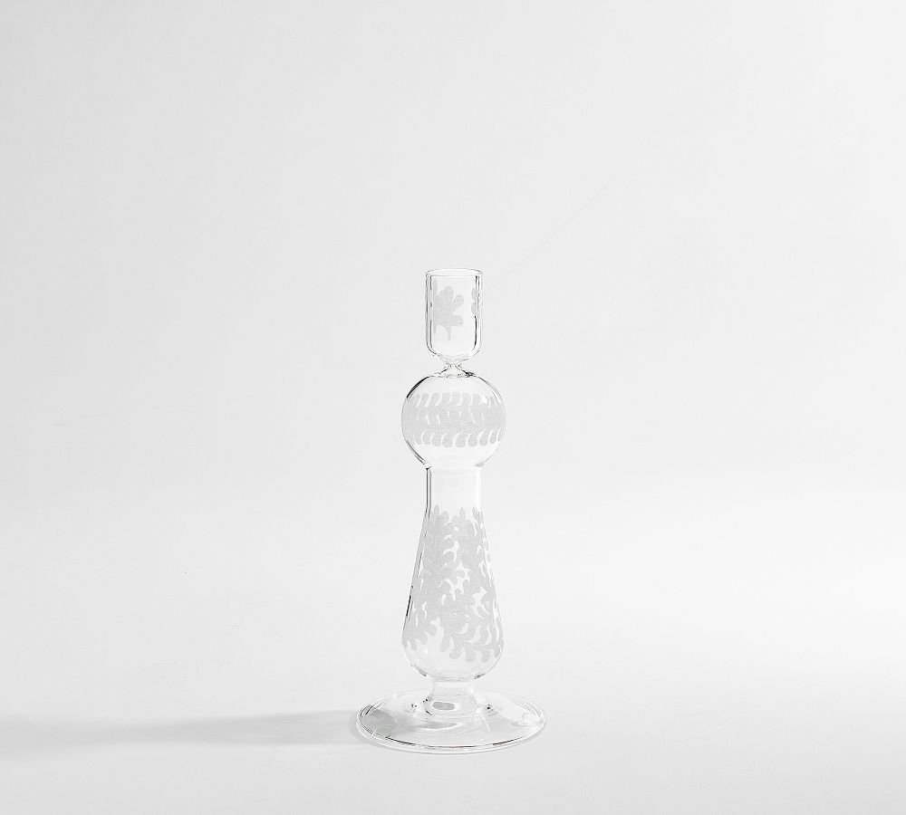 Etched Glass Candle Holder