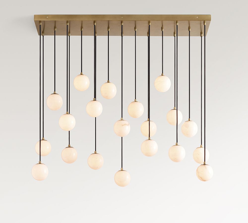 Raina Alabaster Linear Multi Globe Chandelier (46&quot;)