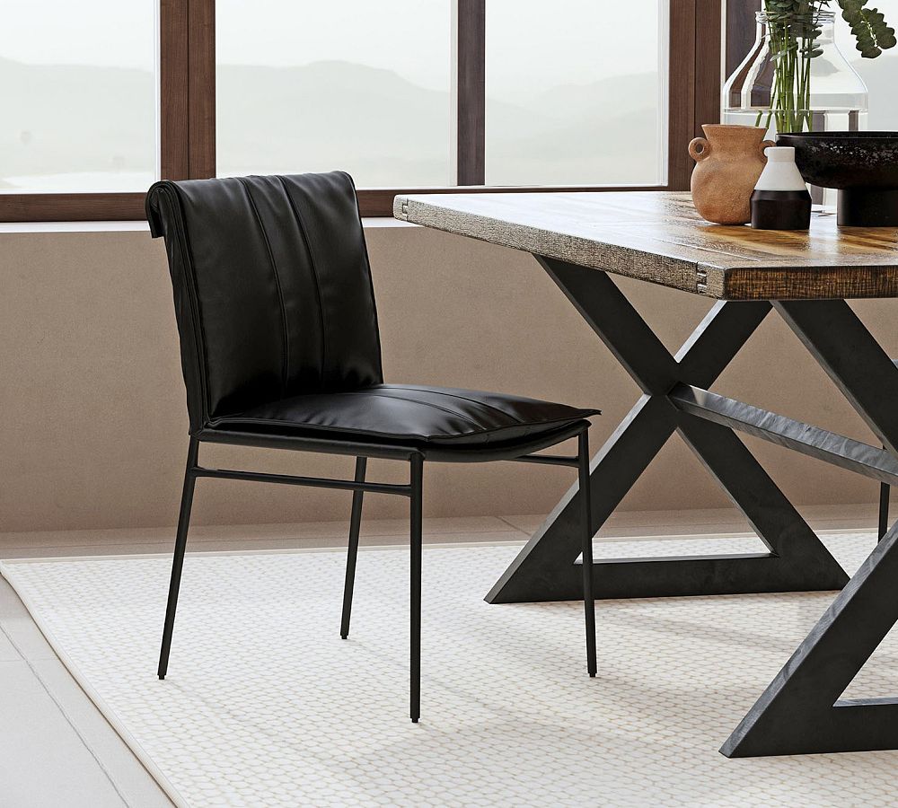 Eugina Leather Dining Chairs - Set of 2