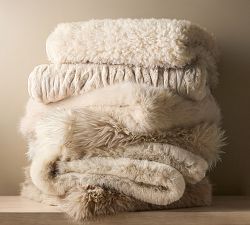 Curled Luxe Faux Fur Throw