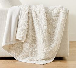 Curled Luxe Faux Fur Throw