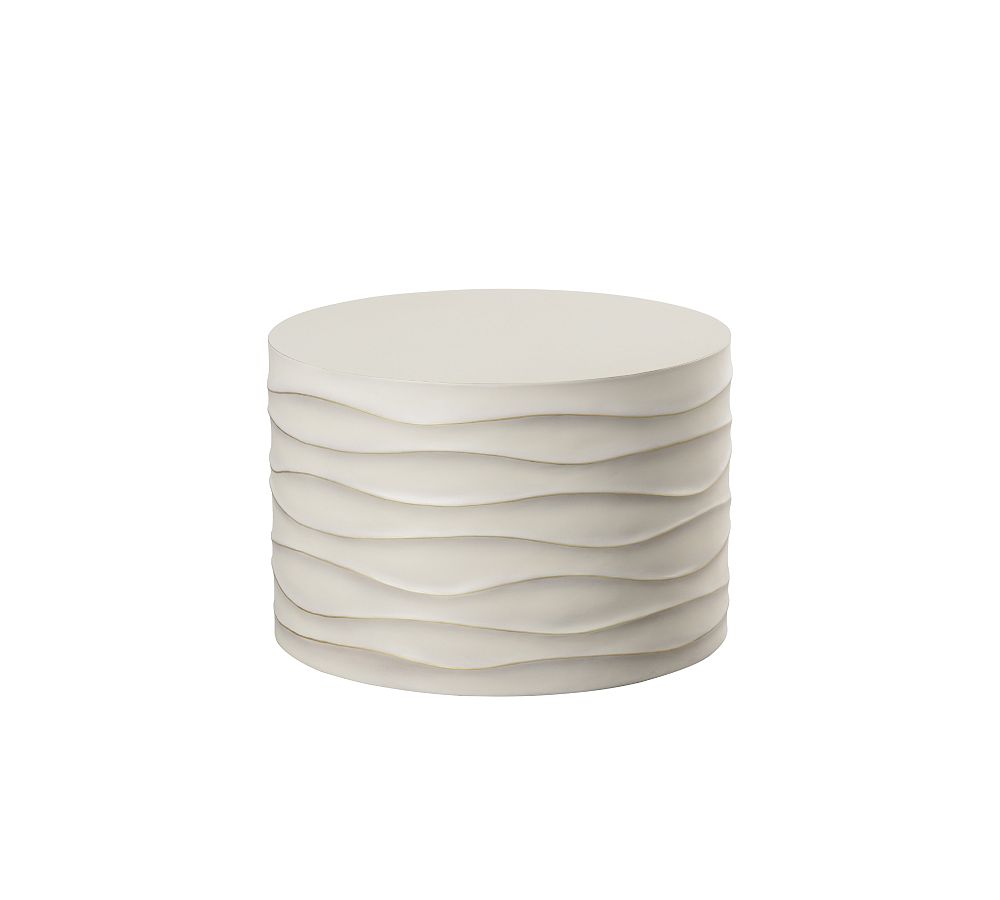 Open Box: Jen Round Outdoor Coffee Table, Small - 23.6&quot;W - Cream