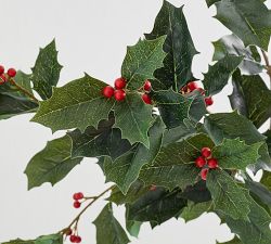 Faux Holly Branch