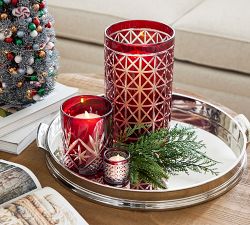 Antique Cut Glass Hurricane Candle Holder