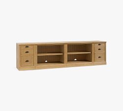 Aubrey Storage Shelf Console with File Cabinets (108'')