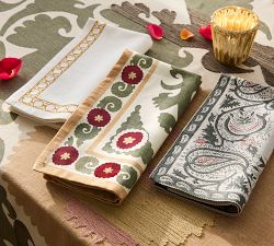 Gold Tile Cotton/Linen Napkins - Set of 4