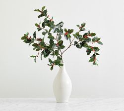 Faux Holly Branch