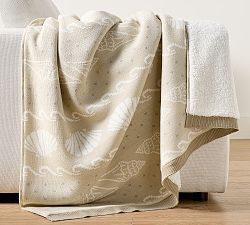 Shell Jacquard Knit Throw