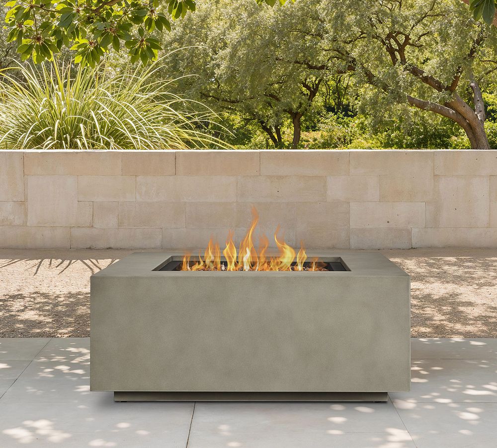 Burrows Steel Square Propane Fire Pit Table with Lid Cover (36&quot;)