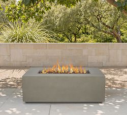 Burrows Steel Rectangular Propane Fire Pit Table with Lid Cover (42&quot;-70&quot;)