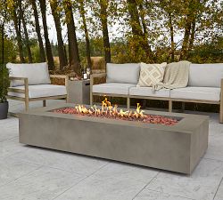 Burrows Steel Rectangular Propane Fire Pit Table with Lid Cover (42&quot;-70&quot;)