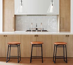 Hardy Leather Backless Swivel Counter Stool