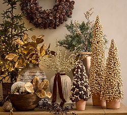 Faux Potted Berry Cluster Cone Trees
