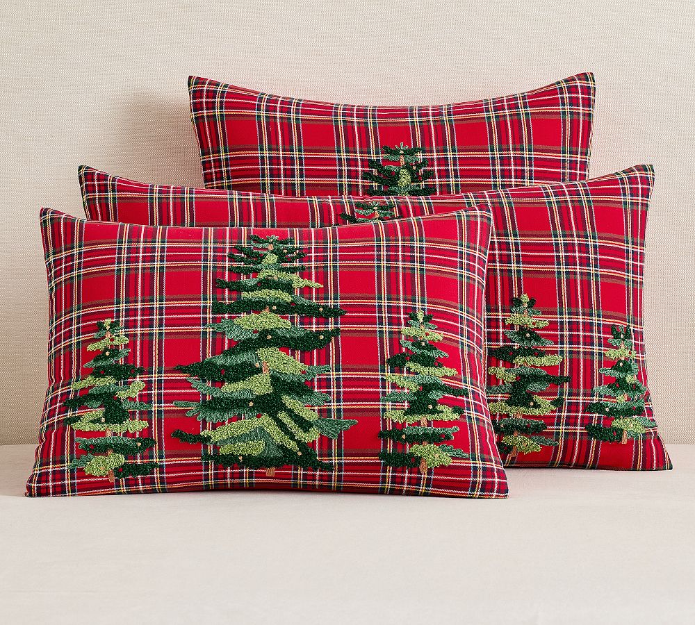 Elliot Tree Embroidered Plaid Sham