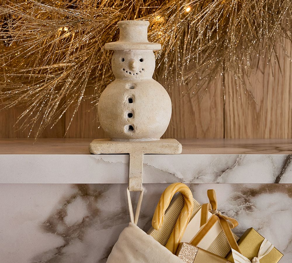 Terracotta Snowman Stocking Holder