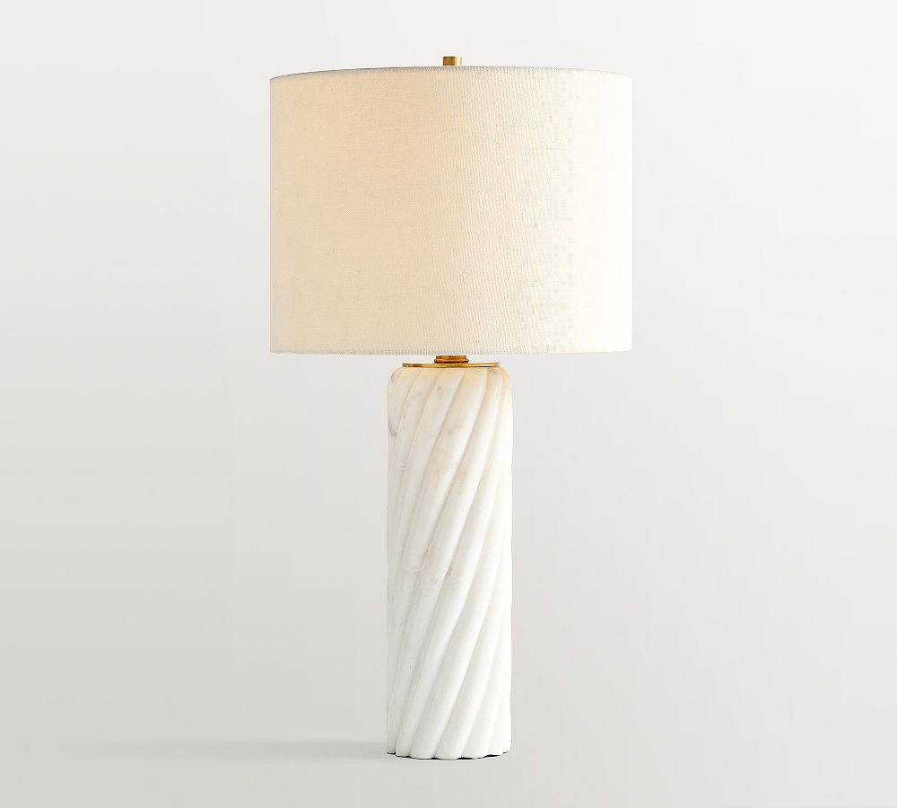 Romy Twisted Marble Table Lamp (17&quot;)