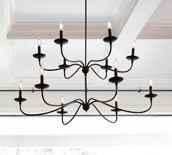 Lucca Iron Round 2-Tier Chandelier (48")