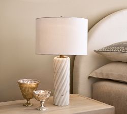 Romy Twisted Marble Table Lamp (17&quot;)