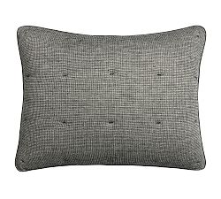 Open Box: European Flax Linen Tufted Waffle Comforter Sham, Standard, Set of 2 - Ebony