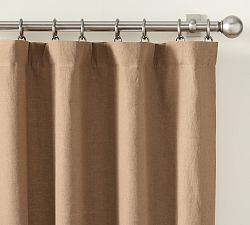 Open Box: Belgian Flax Linen Blackout Curtain, 50&quot; W x 108&quot; L - Bronze