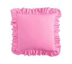 Open Box: Belgian Flax Linen Fringe Ruffle Sham, Euro, Set of 3 - Pink Tulip