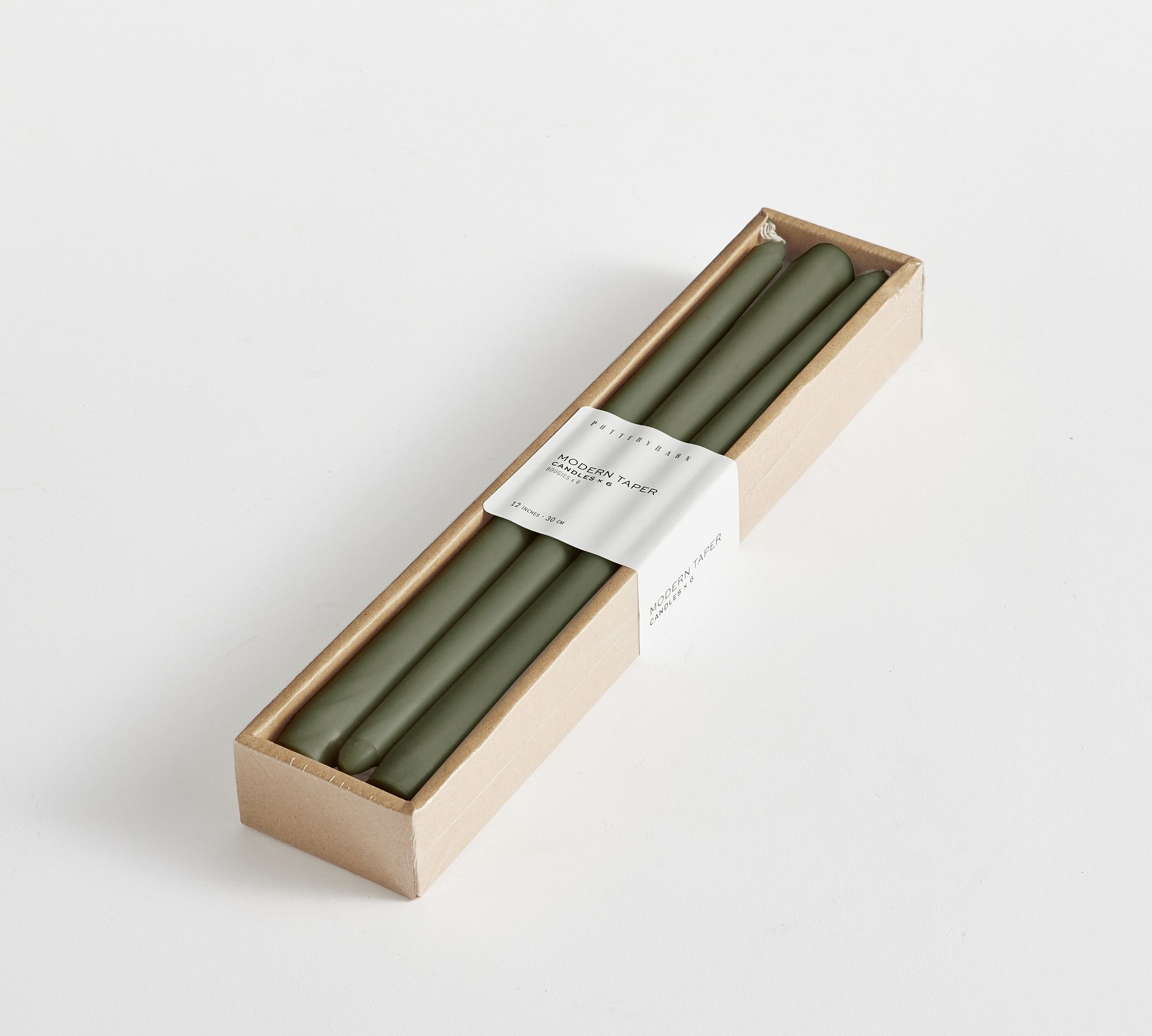 Pottery Barn Taper Candles (Moss; Set of 6)