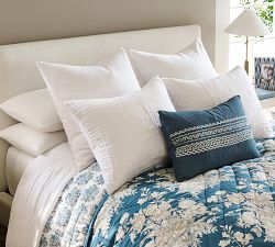 Tide Embroidered Lumbar Pillow