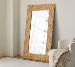 Capitola Wide Woven Floor Mirror