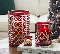 Antique Cut Glass Hurricane Candle Holder