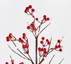 Lit Twinkling Twig Berry Tree