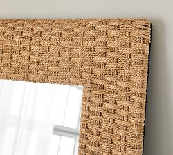 Capitola Wide Woven Floor Mirror