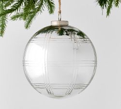 Stewart Plaid Etched Ornament