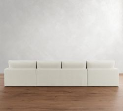 Westwood Slim Arm Deep Seat Slipcovered Double Chaise Sectional (180")