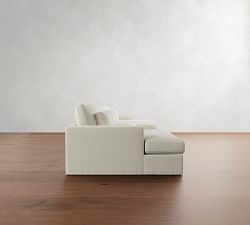 Westwood Slim Arm Deep Seat Slipcovered Double Chaise Sectional (180")