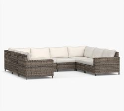 Torrey Wicker Square Arm 8-Piece U-Shaped Sectional (131&quot;)
