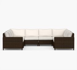 Torrey Wicker Square Arm 8-Piece U-Shaped Sectional (131&quot;)