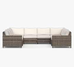 Torrey Wicker Square Arm 8-Piece U-Shaped Sectional (131&quot;)