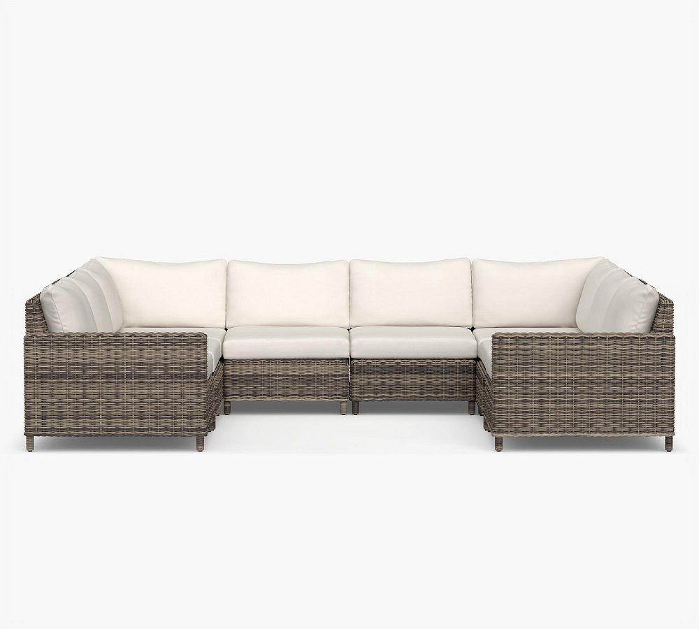 Torrey Wicker Square Arm 8-Piece U-Shaped Sectional (131&quot;)
