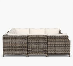 Torrey Wicker Square Arm 8-Piece U-Shaped Sectional (131&quot;)