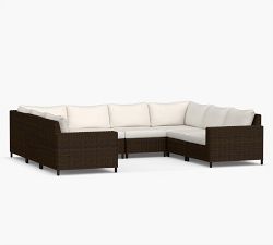 Torrey Wicker Square Arm 8-Piece U-Shaped Sectional (131&quot;)