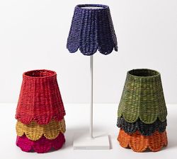 Maison Maison Portable Lamp Scalloped Seagrass Shades