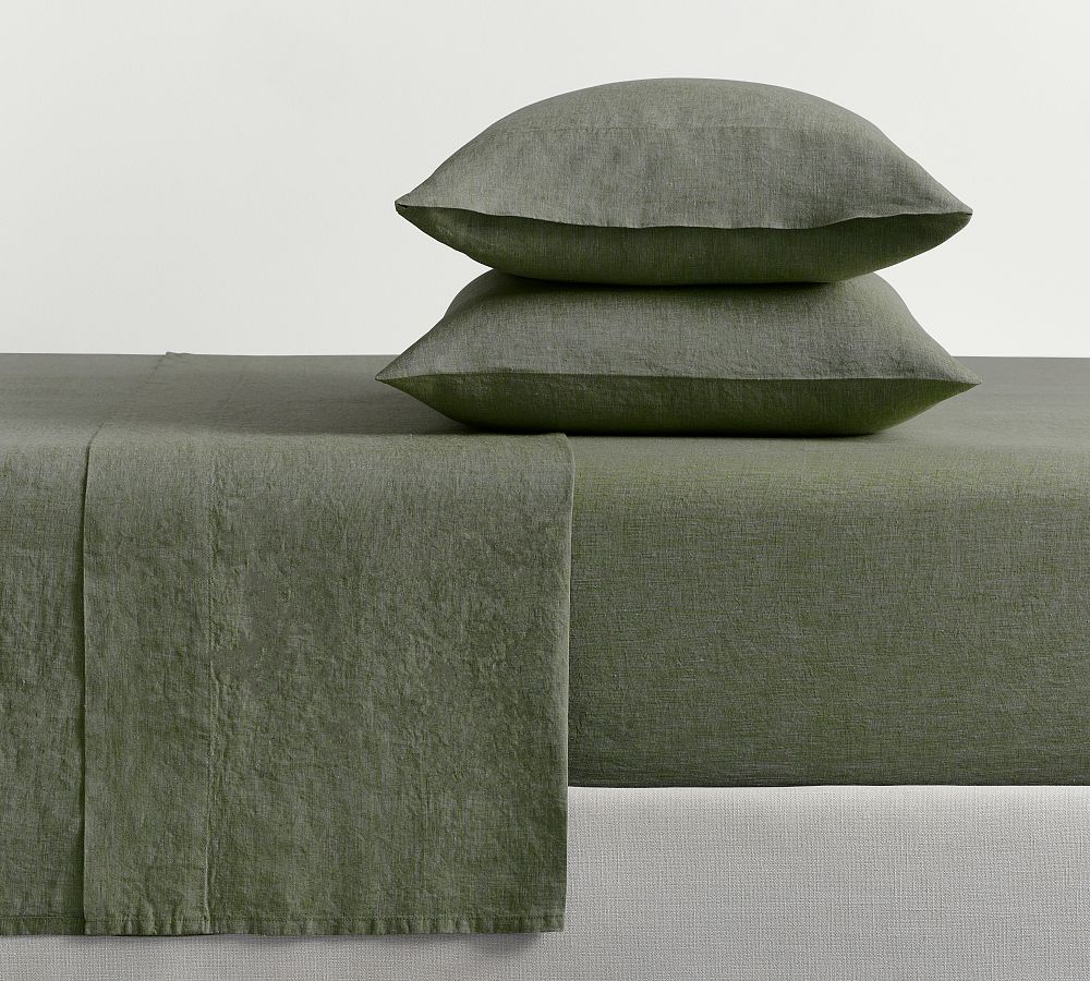 Belgian Flax Linen Classic Sheet Set - Cypress, Queen