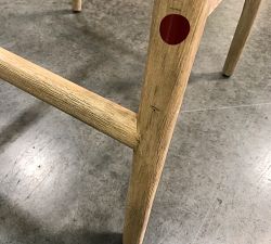 Open Box: Courchevel Leather Stool, Bar Height - Nubuck Camel, Seadrift Leg