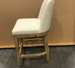 Open Box: Layton Upholstered Counter Height Stool, Seadrift Legs - Performance Boucle, Oatmeal