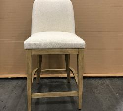 Open Box: Layton Upholstered Counter Height Stool, Seadrift Legs - Performance Boucle, Oatmeal
